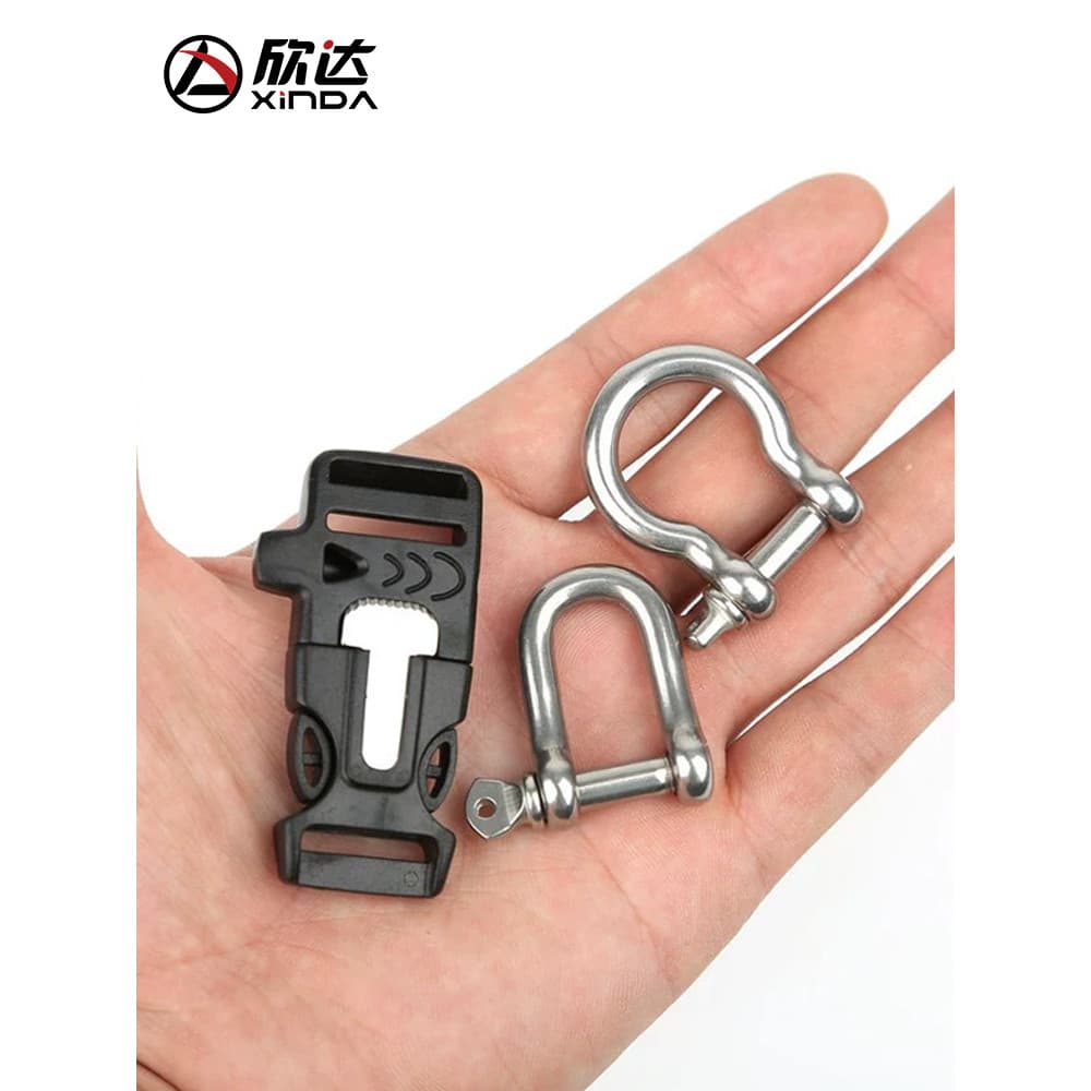 Xinda guarda-chuva corda pulseira acessórios de aço inoxidável em forma de U fivela de bloqueio fivela de aço inoxidável