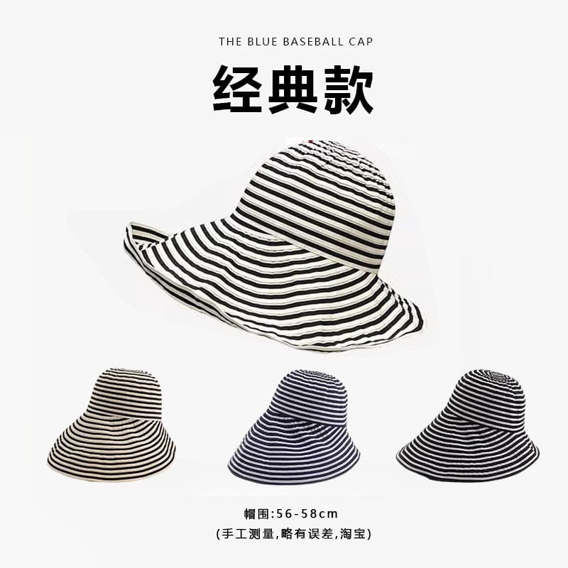 Estilo japonês 2025 primavera verão listrado balde chapéu feminino frente longa volta curto chapéu de sol Webbing moda c
