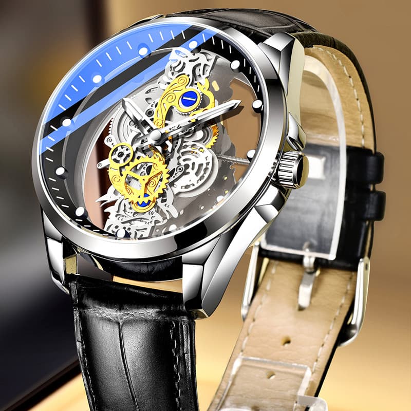 relogio masculino Novo relógio mecânico automático de quartzo oco relógio masculino à prova dwaterproof água luminosa aç
