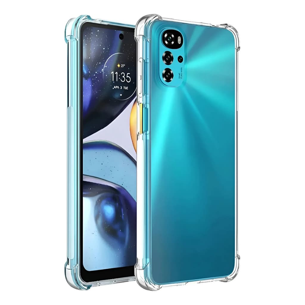 Capa Para Motorola Moto G22 Antishock +2 Películas Vidro 3d
