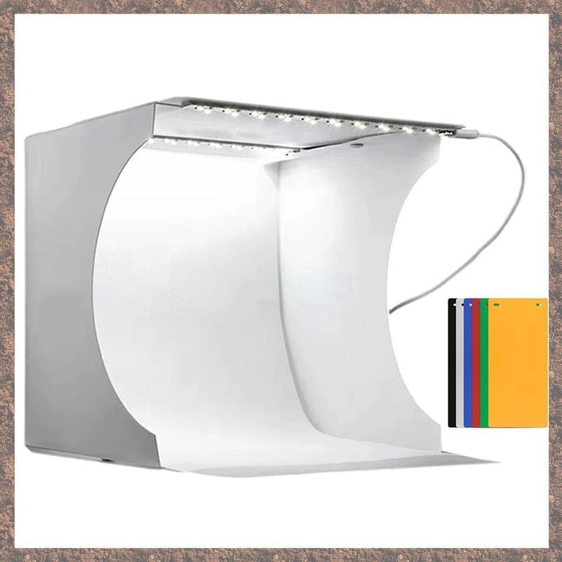 (Vyos) Mini Caixa De Fotos Dobrável Para Fotografia , Sala De Luz LED , Estúdio Fotográfico , Barraca Com Cenários De 6