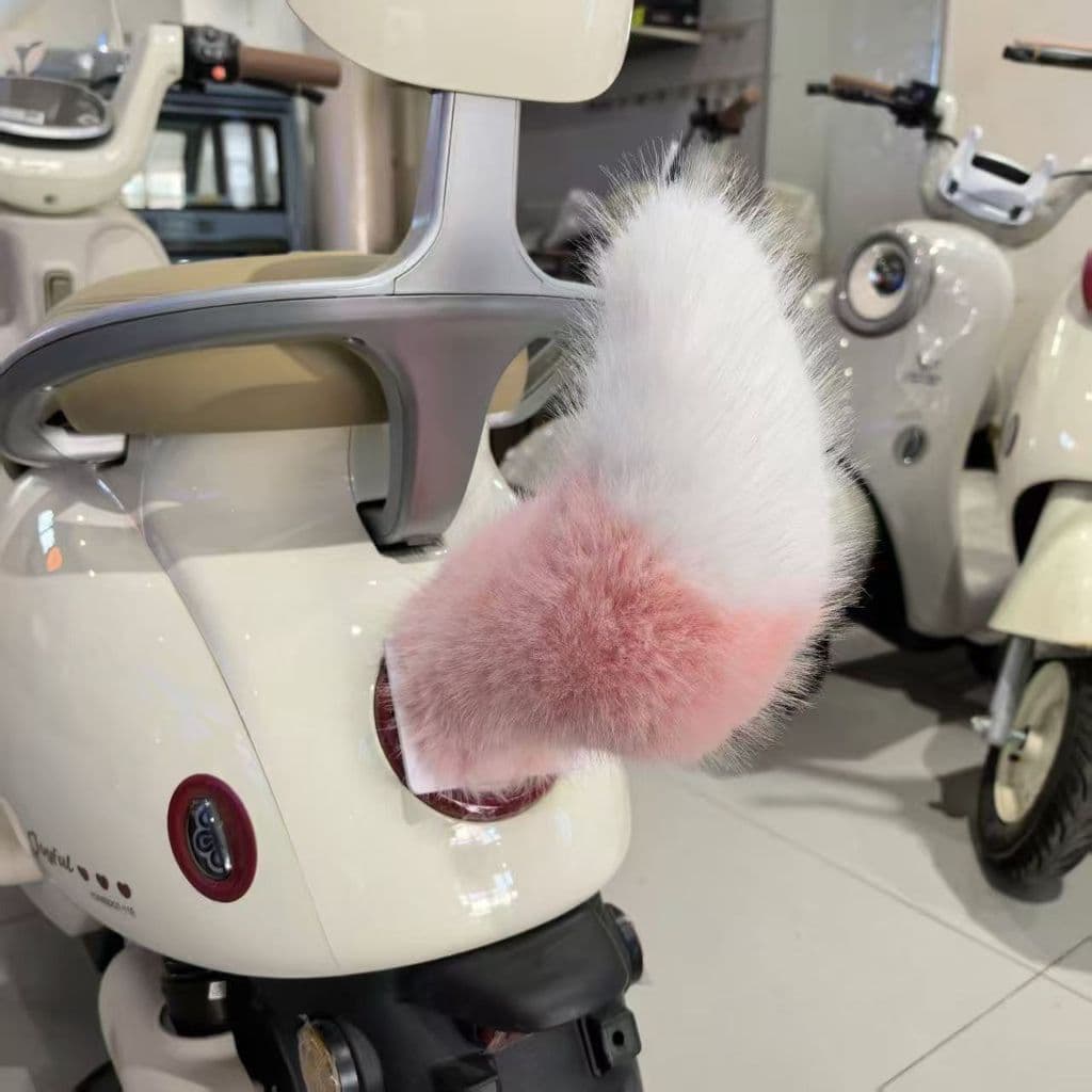 Fita Mágica para Cauda de Carro Elétrico, Decoração de Cauda de Raposa para Veículo Elétrico, Cauda Pequena de Pelúcia E