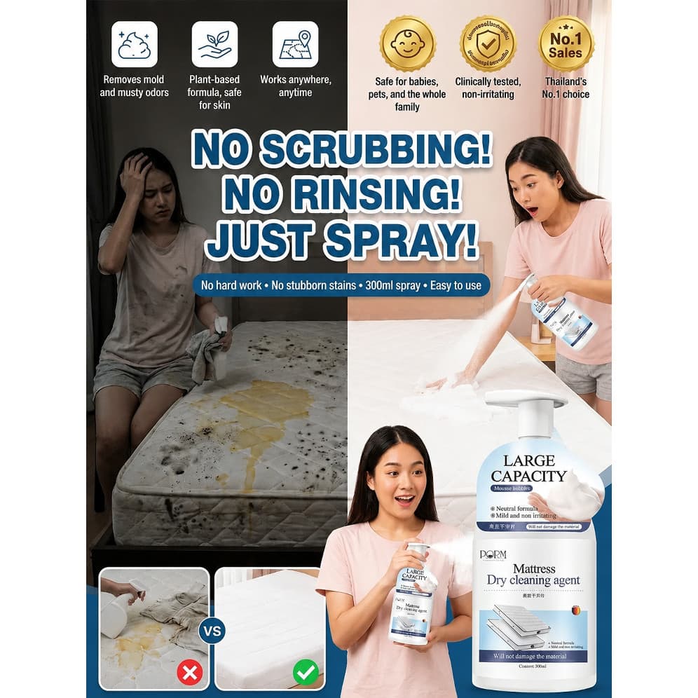 [Limpeza Rápida]【Sem Esforço】Spray de Limpeza para Colchão/Fácil de Usar/Eficiente e Seguro