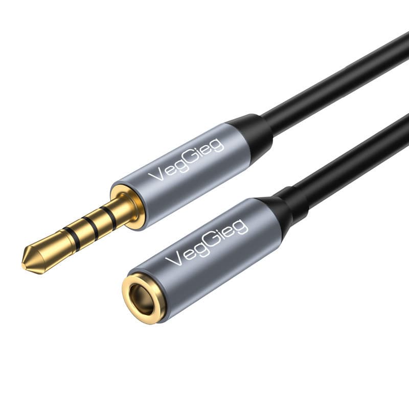 Vig 3.5mm macho para fêmea cabo de extensão de áudio AUX com adaptador de chamada de trigo cabo de áudio de conexão de c
