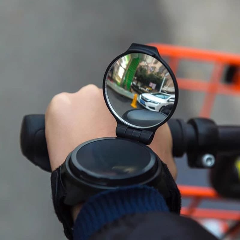Espelho retrovisor para bicicleta elétrica de montanha, HD, portátil, lente convexa, espelho de pulso, ciclismo, equipam