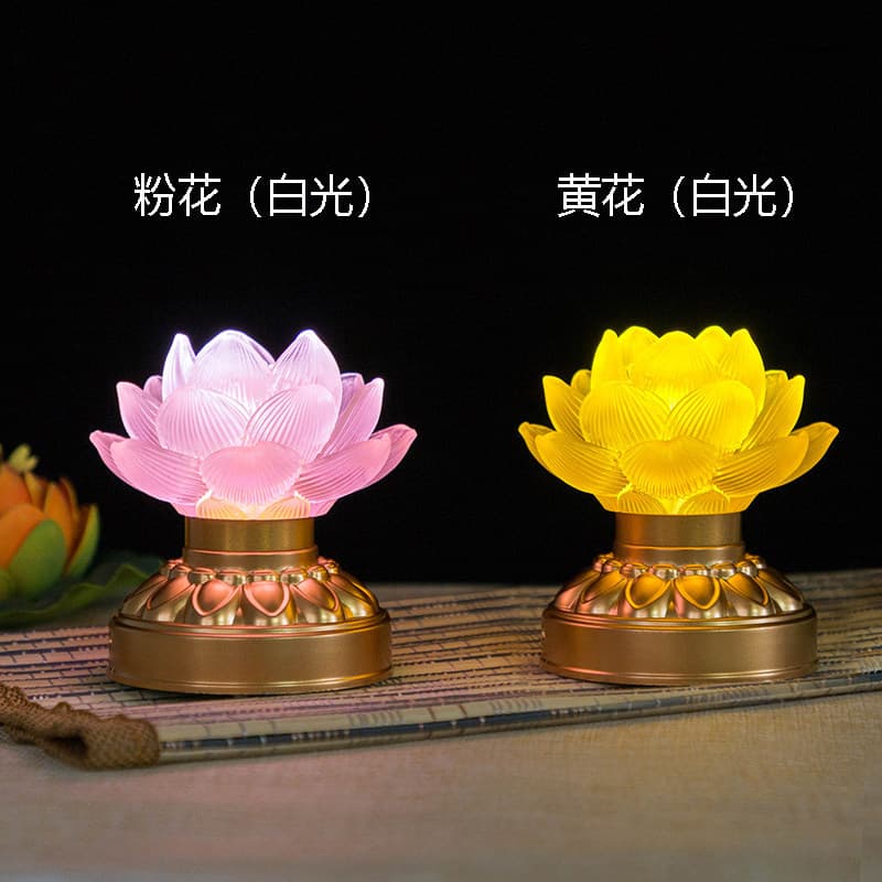 11 salão budista segurando lâmpada de lótus lâmpada de fornecimento de buda lâmpada de lótus vidro Guanyin par Plug-In c