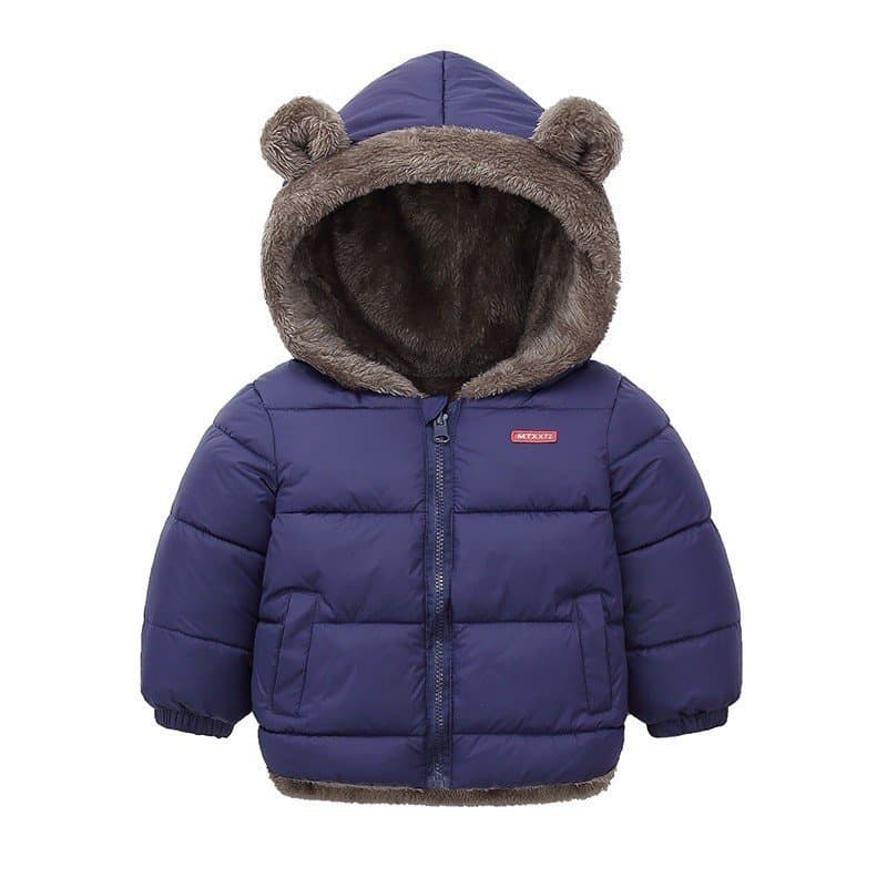 Casaco Infantil de Cashmere para Outono Inverno, Jaqueta Espessa para Meninos, Parka com Capuz em Cor Sólida, Roupa Exte