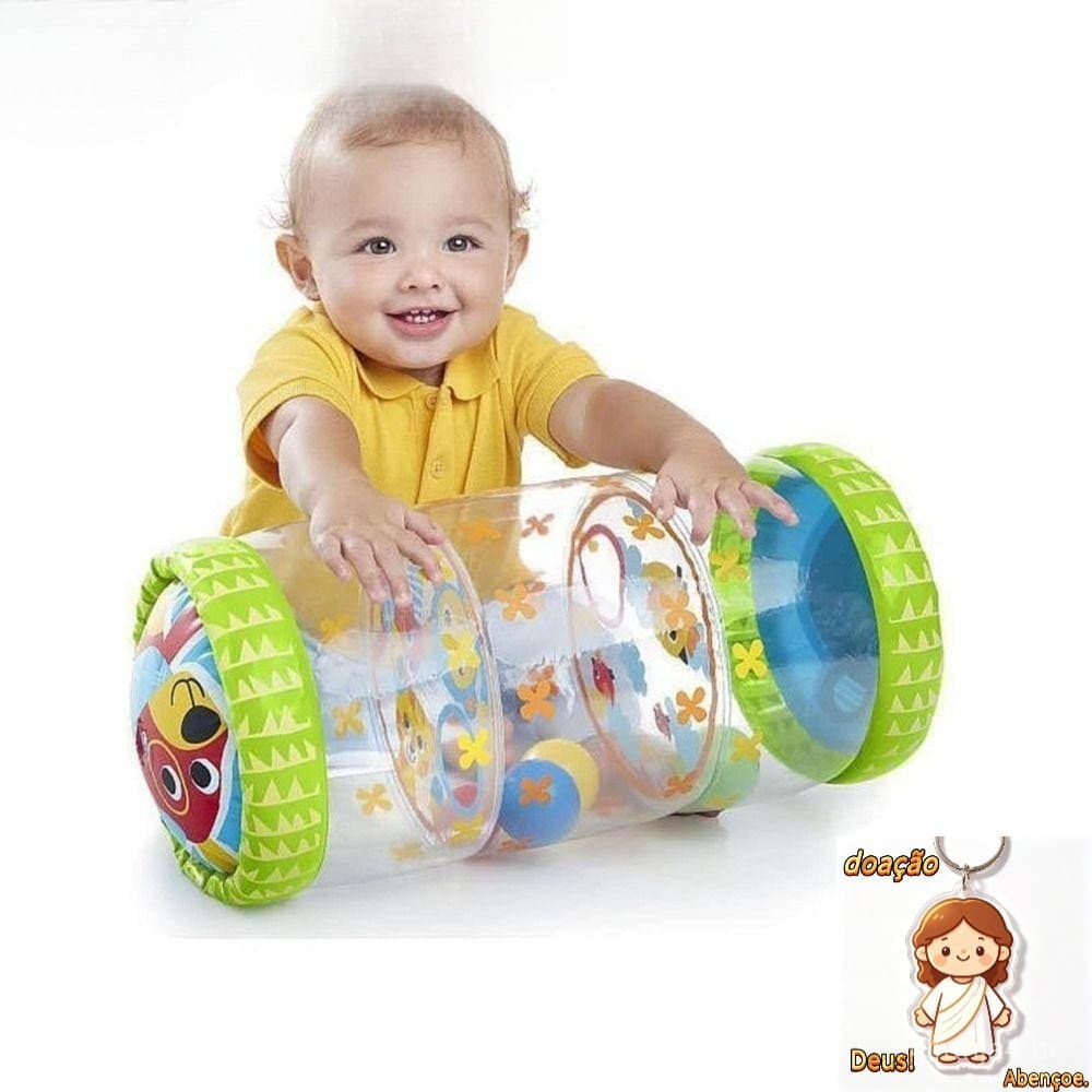 Brinquedo Inflável Do Rolo Rastejamento Bebê Líquido De Limpeza , Com Tambor De Infantil Sino , Educação Precoce PVC