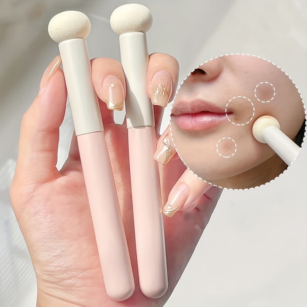 Pincel macio para base de cabeça de cogumelo, 2 peças, multifuncional, adequado, conjunto de pincéis corretivo, cabeça d