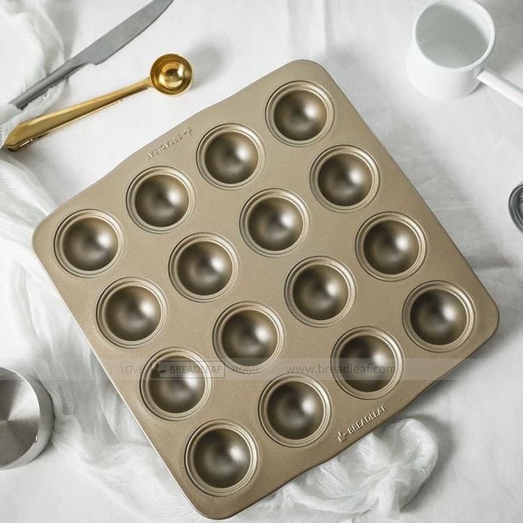 Molde de Mini hemisfério de bolo de 16 peças 30cm x 30.6cm Molde de bolo de 16 peças de aço pesado