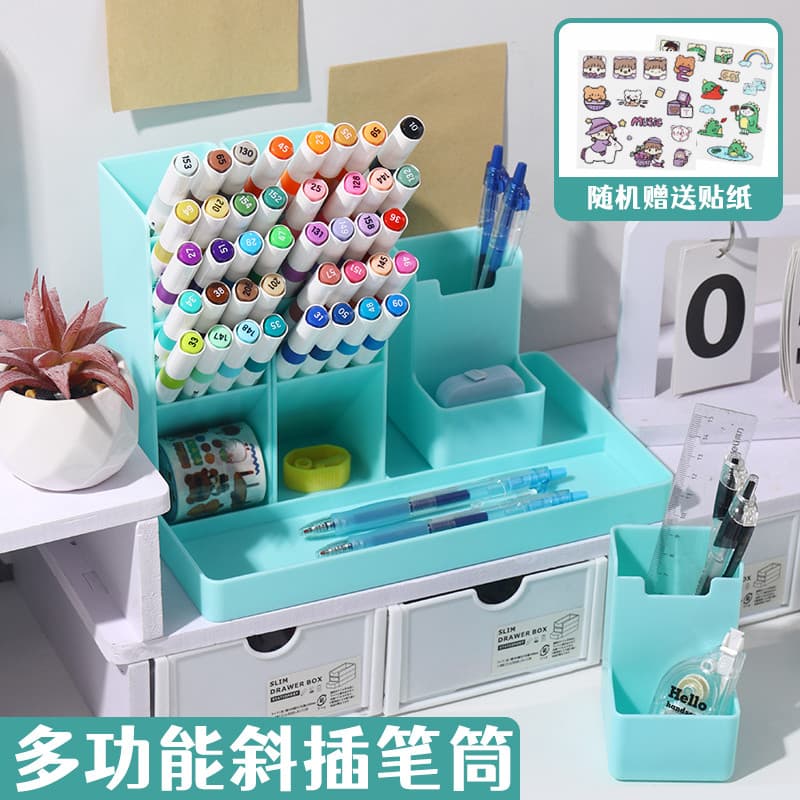 Multifuncional Diagonal inserção caneta titular caixa de armazenamento grande capacidade Multi-grade simples criativo es