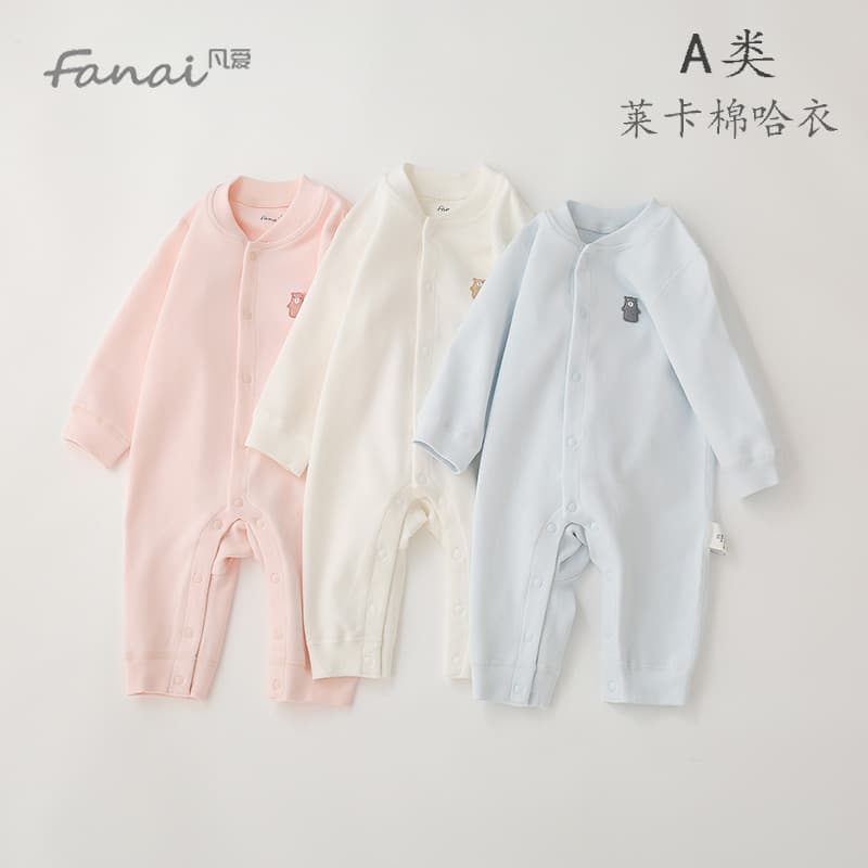 Qualquer amor macacão de bebê primavera outono Lycra algodão grosso manga comprida macacão roupas recém-nascidos pijamas