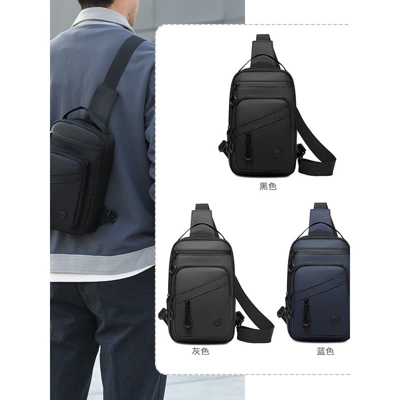 Moda preto masculino saco de peito leve prático multi-compartimento saco do mensageiro High-End sentido bolsa de ombro m