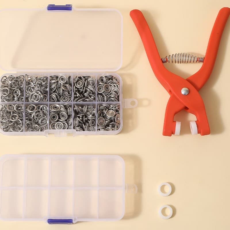 Kit Alicate Aplicador De Botão Pressão Com Molas Resistente Prático Pet