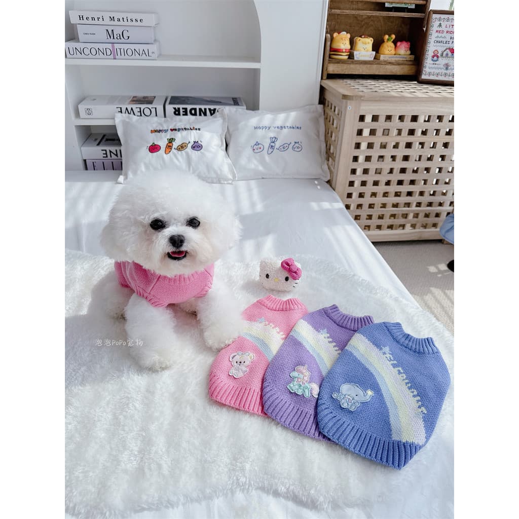 Roupas para animais de estimação suéter para cachorro colete roupas para gatos outono inverno quente suéter elástico Bic