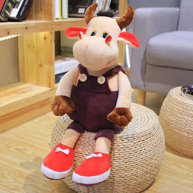 2021 ano do boi mascote bonito zodíaco boi boneca presente de ano novo criativo Ragdoll boneca brinquedo de pelúcia