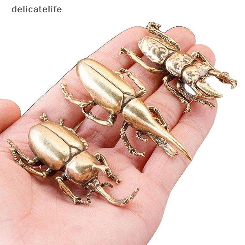 3 Estilos Disponíveis Besouros Estatueta Em Miniatura Pequena Decoração De Mesa Vintage Cobre Inseto Chá Animais De Esti