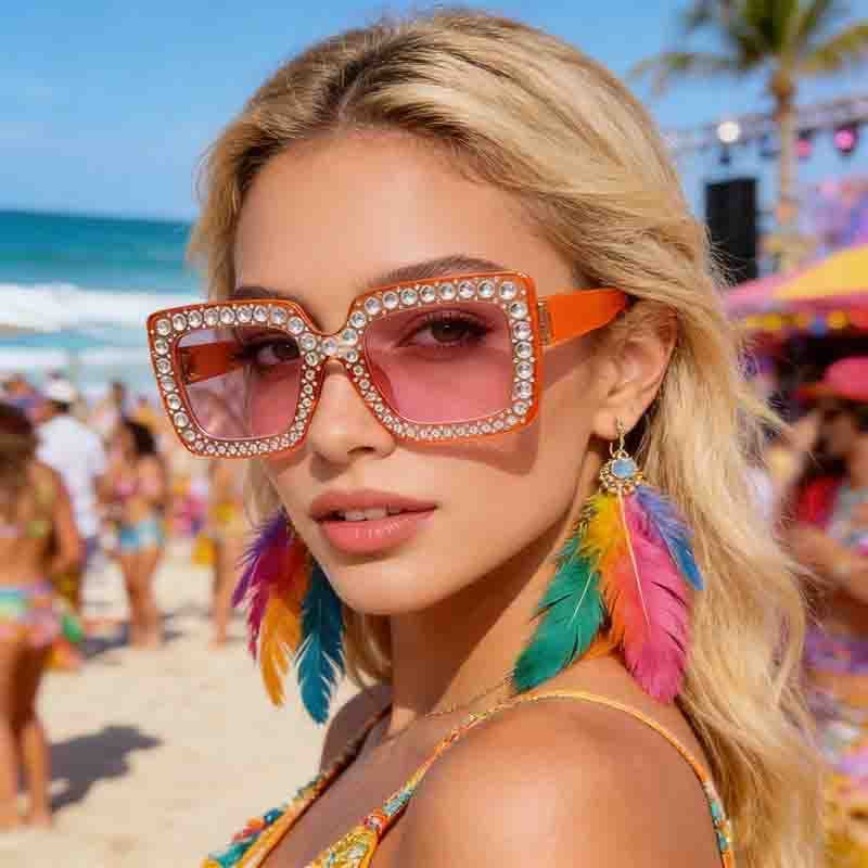 2026 Óculos de sol femininos europeus americanos Óculos de sol Premium Óculos femininos Anti-ultravioleta