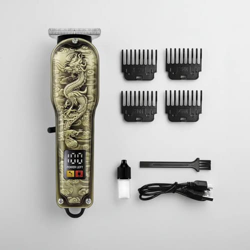 Máquina T9 Dragão De Cortar Cabelo E Fazer Pezinho Barbeiro Profissional Aparador Pelos Do Corpo Desenho E Risco