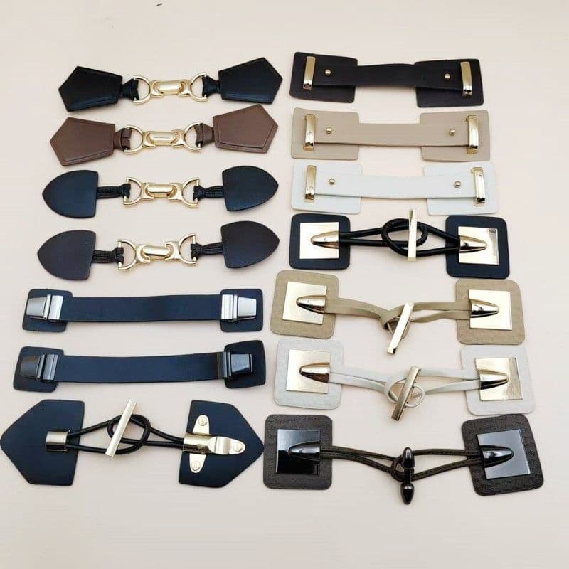 Par de couro de Metal botão criança-mãe botão casaco blusão camisola Cardigan fivela de cinto feminino fivela gancho rou
