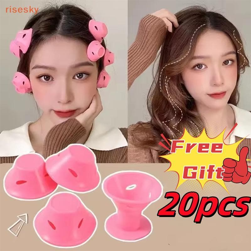 [risesky] 10/20 Pcs Cogumelo Sino Modelador Dormir Curl Perm Free Artefato Heatless Cabelo Rolo