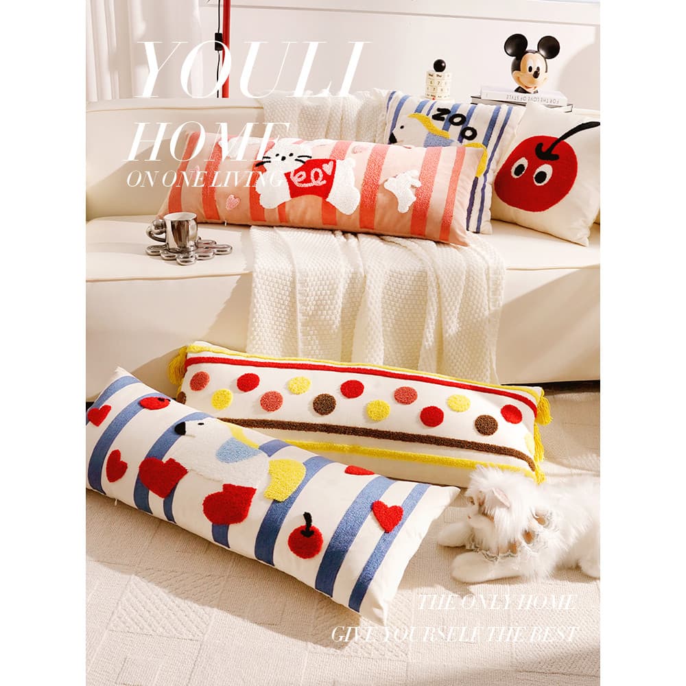 Travesseiro de sofá simples para sala de estar, desenho animado, estilo fofo, quarto infantil, janela saliente, travesse