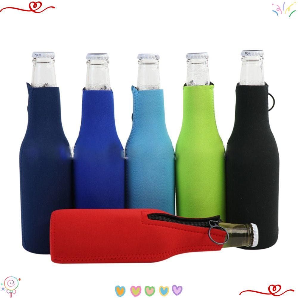 Capa Para Garrafa De Cerveja Com Letras , Saco Água Isolamento De Puxar Anel , Manga Copo Duarável De 12 Onças E 330 Ml