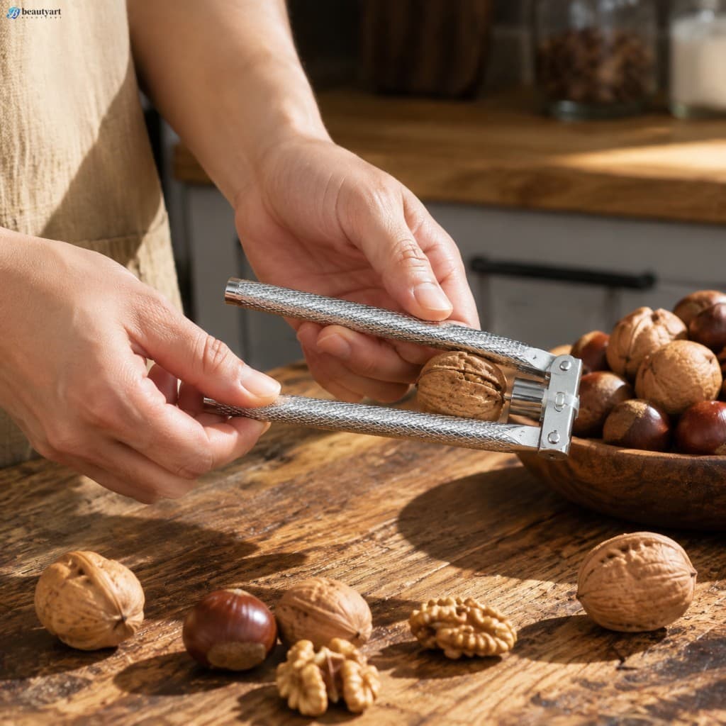 Alicate De Biscoito De Porca De Aço Inoxidável Resistente Ferramenta Abridor De Castanha De Noz 304 Design De Alavanca A