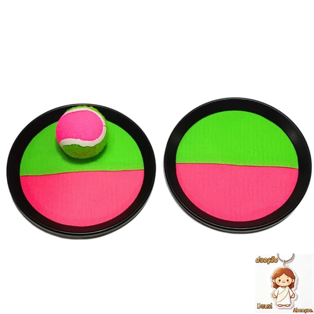 Kit 2 raquetes Velcro + Bola De Tênis Esporte Infantil Bate Gruda Frescobol