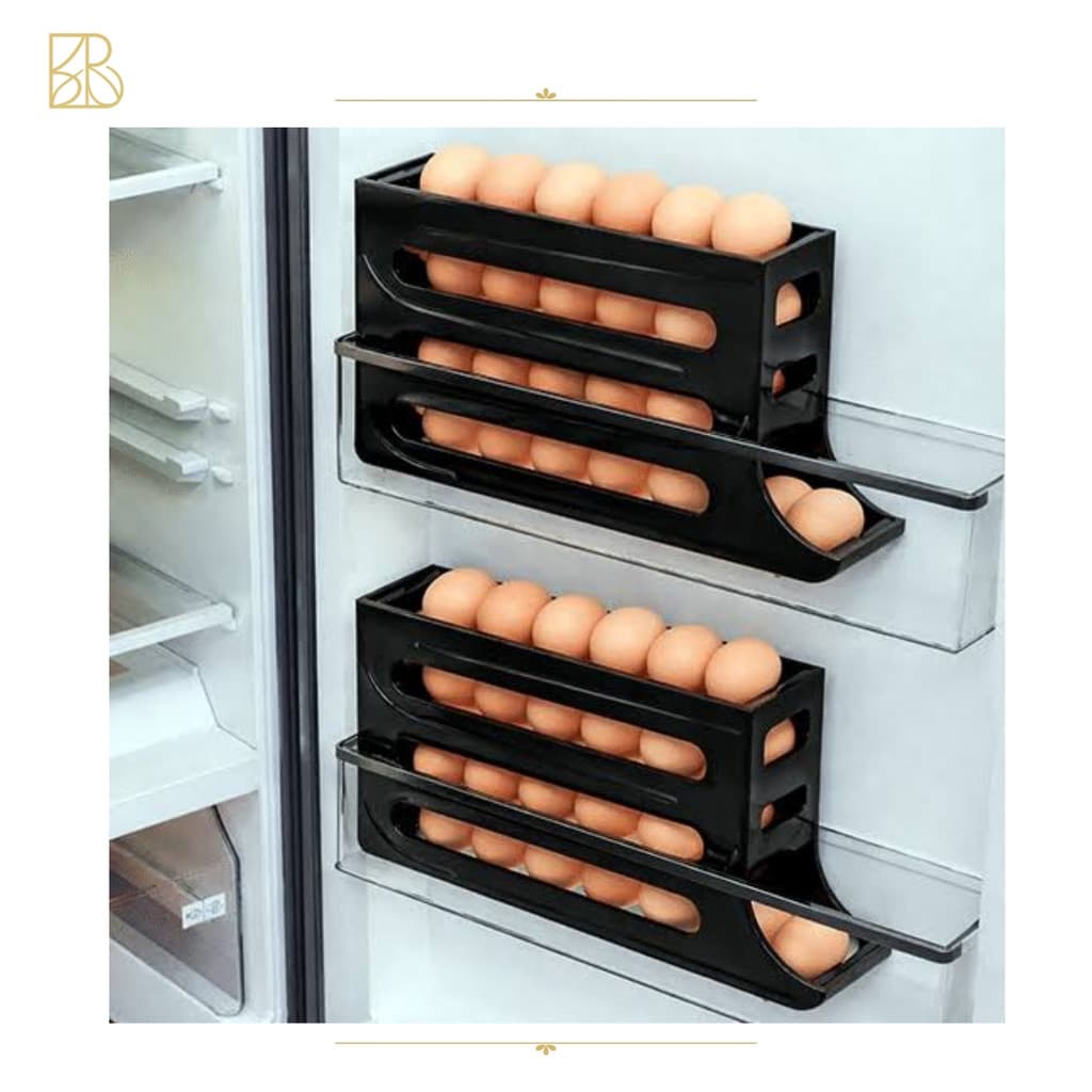 Porta Ovos Automático 30 Ovos para Geladeira | Organizador Vertical por Gravidade