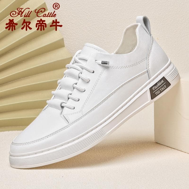 Sapatos masculinos sem renda 2025 primavera um Pedal sapatos brancos masculinos tênis brancos planos sapatos casuais mas