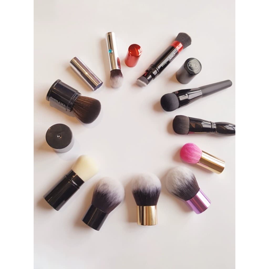 Cici pincel de maquiagem portátil, pincel para pó solto, Blush, cabeça de cogumelo, pó solto, portátil, KABUKI, retrátil