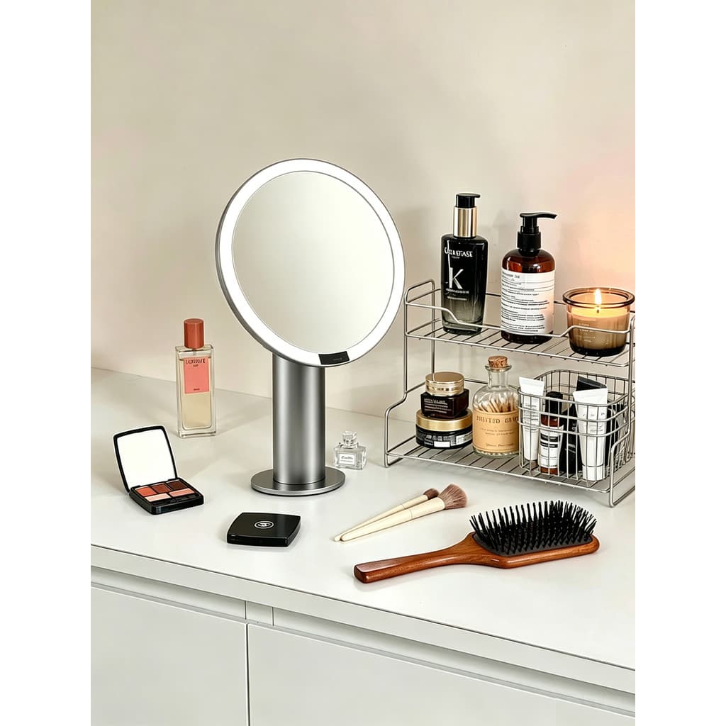 2026 novo estilo LED espelho de maquiagem desktop com luz estudante doméstico luz preenchimento espelho vestir luminoso