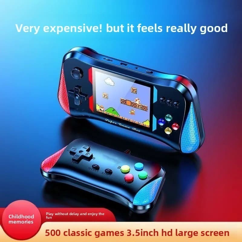 Mini Console Retrô X7M 500 Jogos Clássicos 2 Controles AV USB Plug e Play