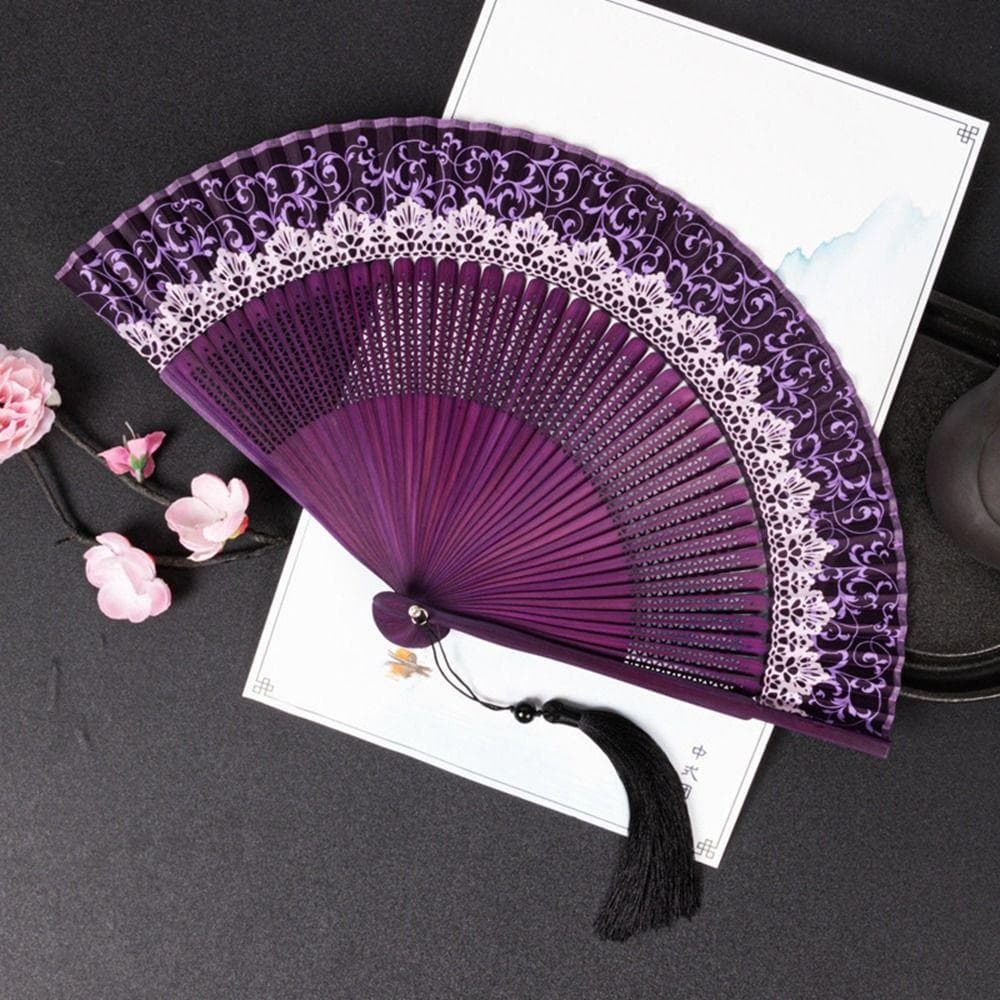 Ventilador Dobrável  , Leque De Dança De Pano De Seda , Elegante Com Borla , Mudança De Cor , Decoração De Casa De