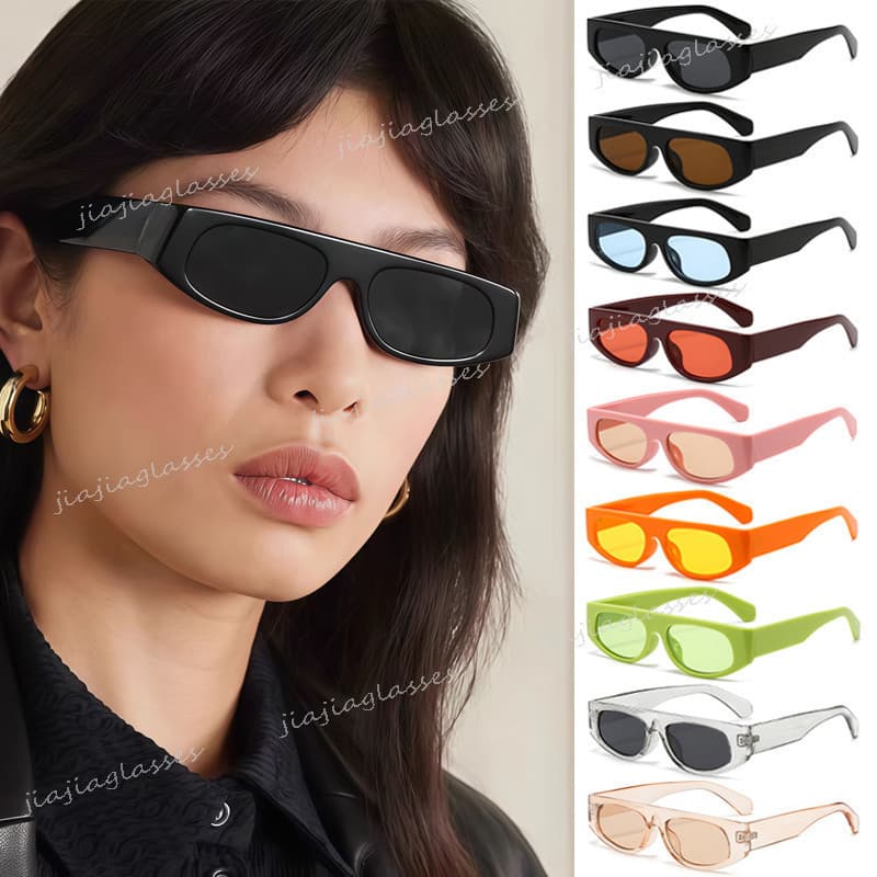 Moda Retro Quadrado Óculos De Sol Para Mulheres Homens Cor Pequena Quadro Ao Ar Livre Resistente A UV Sombra
