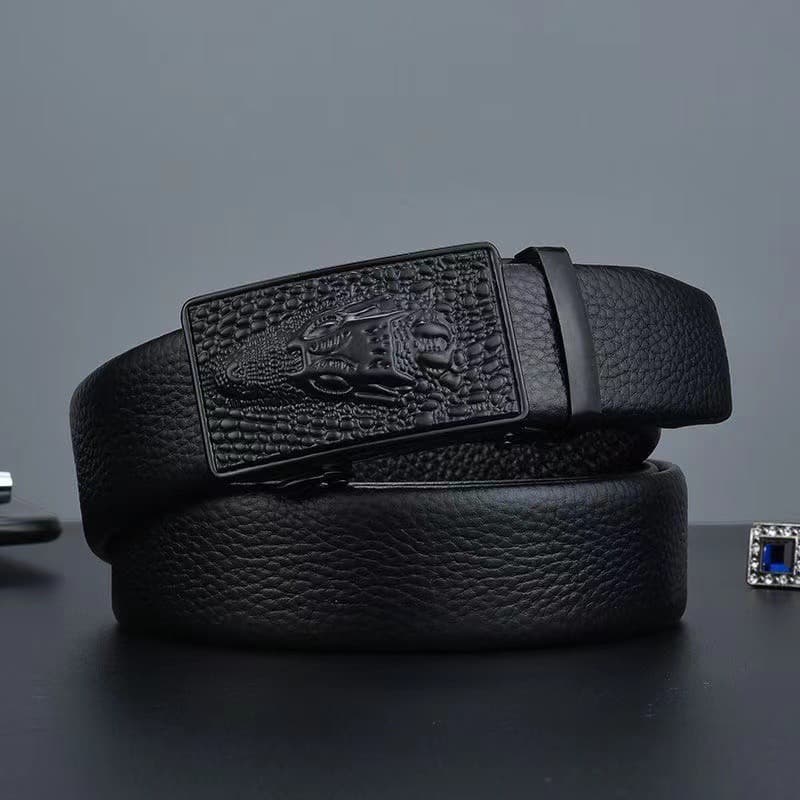 Cinto masculino padrão de crocodilo dragão fivela Douyin estilo líquido fivela automática cinto moda quente à prova de v