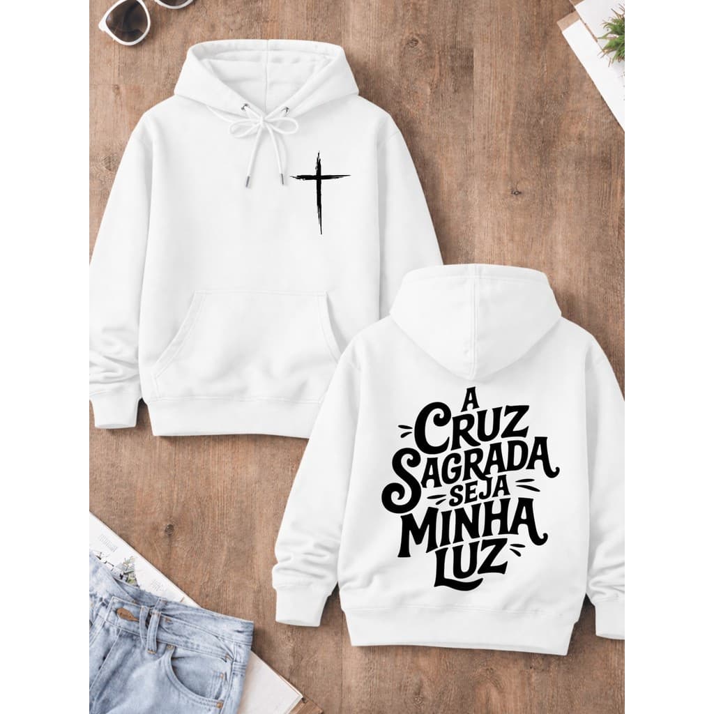 Moletom Fé Religioso Blusa De Frio Com Bolso E Capuz Casaco de Frio Unissex Várias Cores Oferta