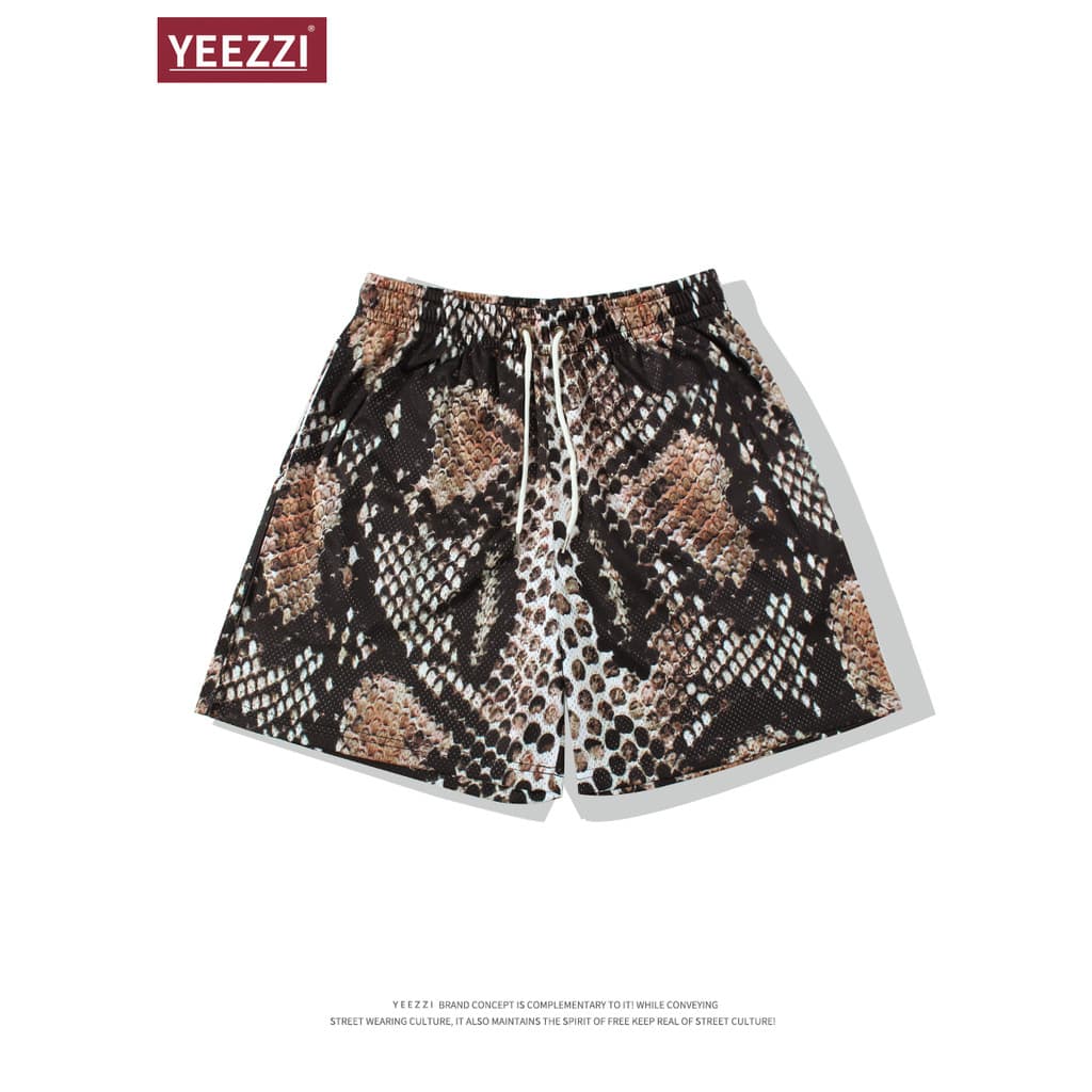 Python impressão leopardo impressão Shorts calças esportivas masculinas basquete americano malha quarto calças soltas na