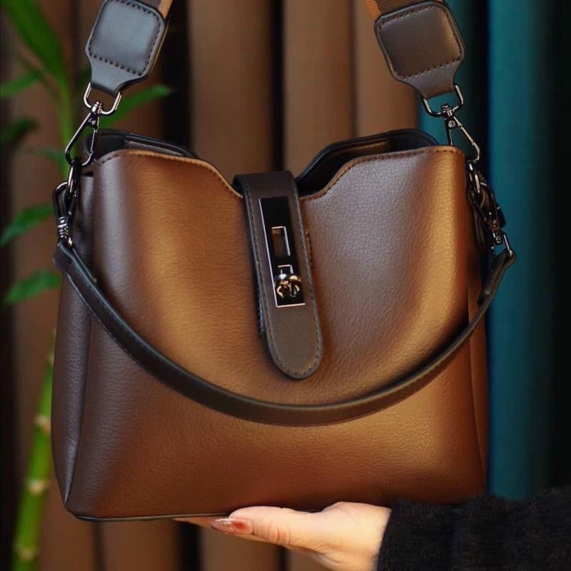 Bolsa bucket autêntica de estilo clássico e grande capacidade, elegante e casual, versátil e popular como bolsa de ombro