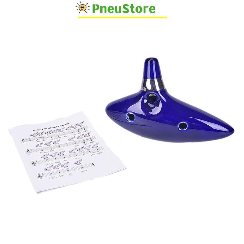 haostone 12 Buracos Ocarina Cerâmica Alto C De Flauta Azul Instrumento Musical tiu9