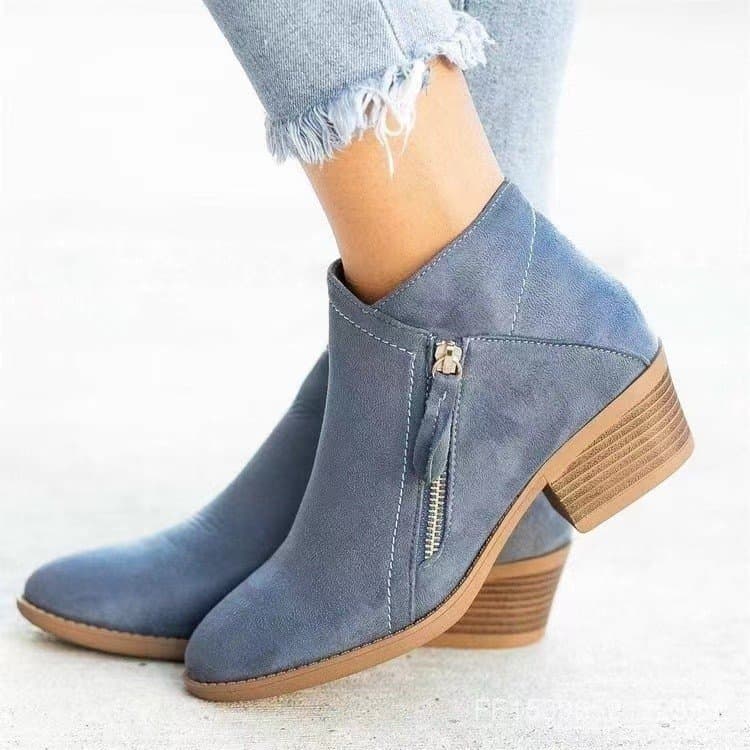 Cross-Border comércio exterior senhoras novo estilo moda botas camurça duplo lado zíper tamanho grande botas curtas salt