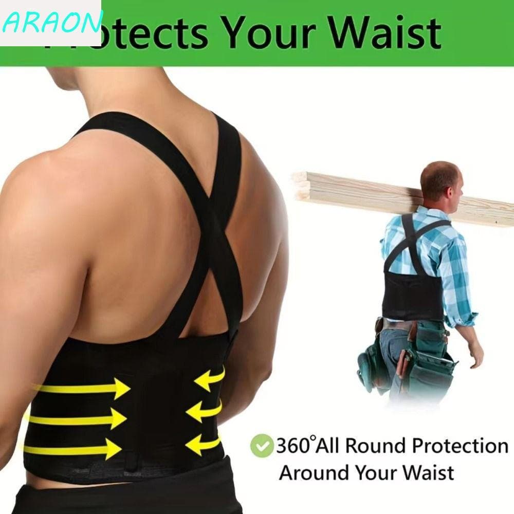 Cinta Lombar Durável ARAON, Respirável com Suspensórios, Cinto de Suporte para a Coluna, Corset Lombar LF5C