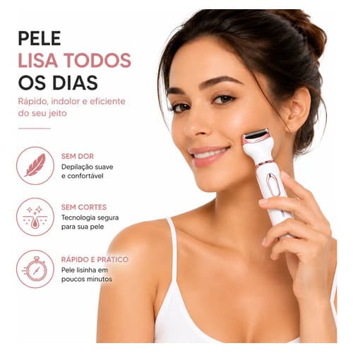 Depilador De Pelos Eletrico Feminino 4 Em 1 Usb Recarregável - Corporal e Íntimo