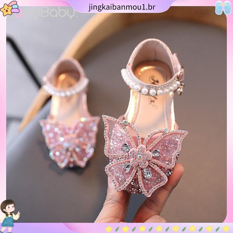 Sapatos Para Crianças De 2 A 18 Anos , Meninas E # 39 ; Borboletas Fofas , Gravata Borboleta Bling Diamond , Veludo , Ba