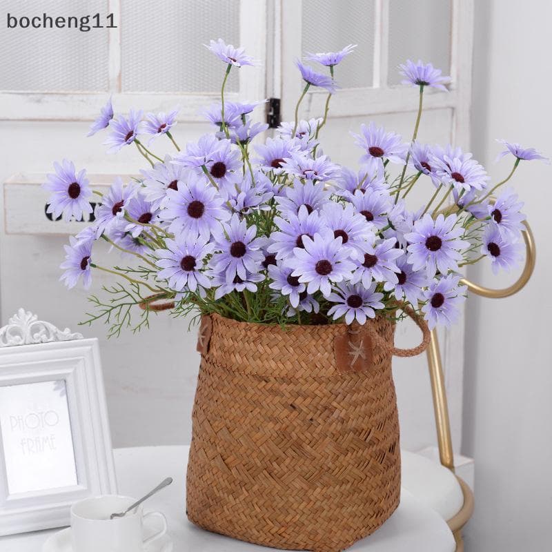bo 52cm Flor Artificial Branca 5 Cabeças De Seda Camomila Buquê De Flores Falsas DIY Casa Jardim Festa Decoração De Casa