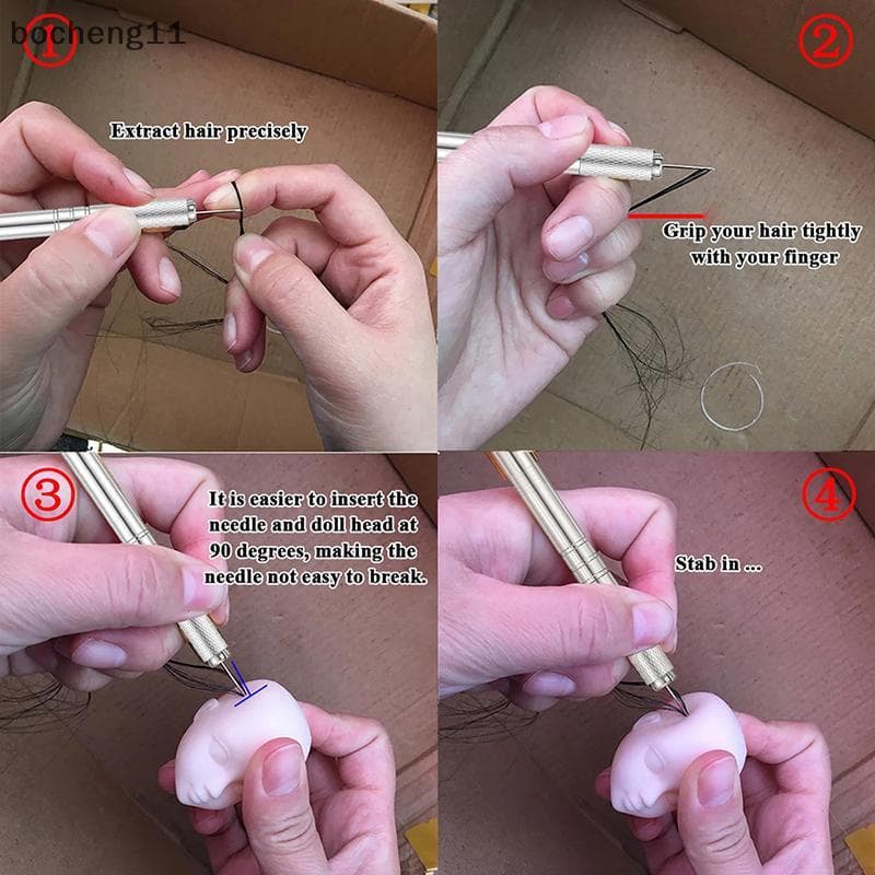 bo 0.6mm 0.8mm Agulha De Enraizamento Boneca Cabelo Repintar Bonecas Cabeça Ferramentas De Peruca Fazendo Suprimentos Ac