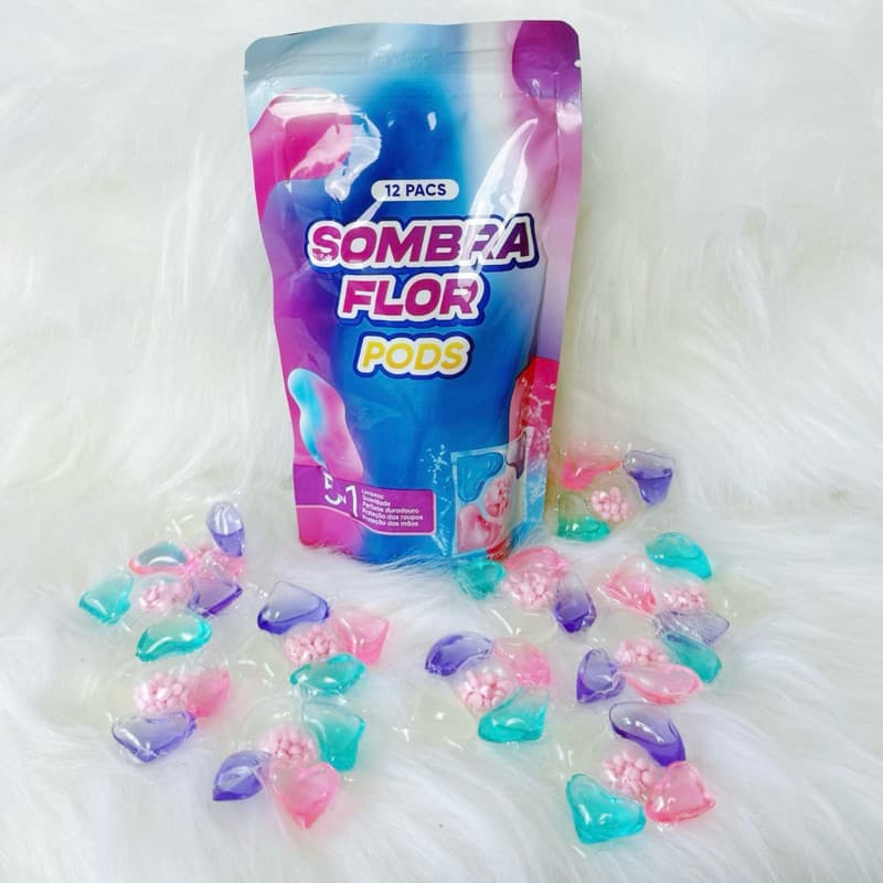 Kit  x12 uni  Sombra Flor Pods 5 em 1 – Cápsulas de Sabão Premium, Dissolução Rápida