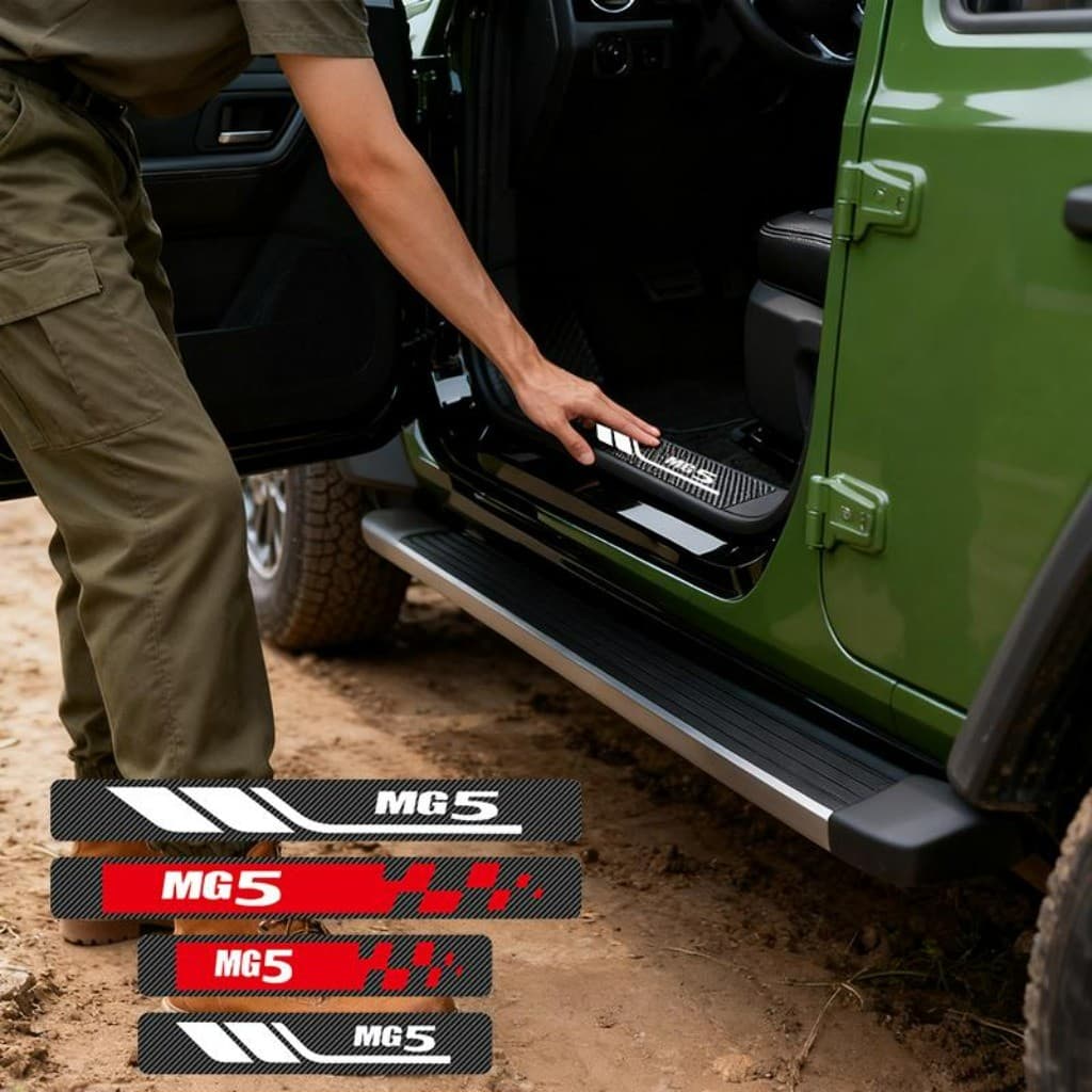 Kit 4 Peças Autocolante Protetor De Soleira De Porta Automotiva Acessórios Para Carro For MG MG5 EV Exclusive