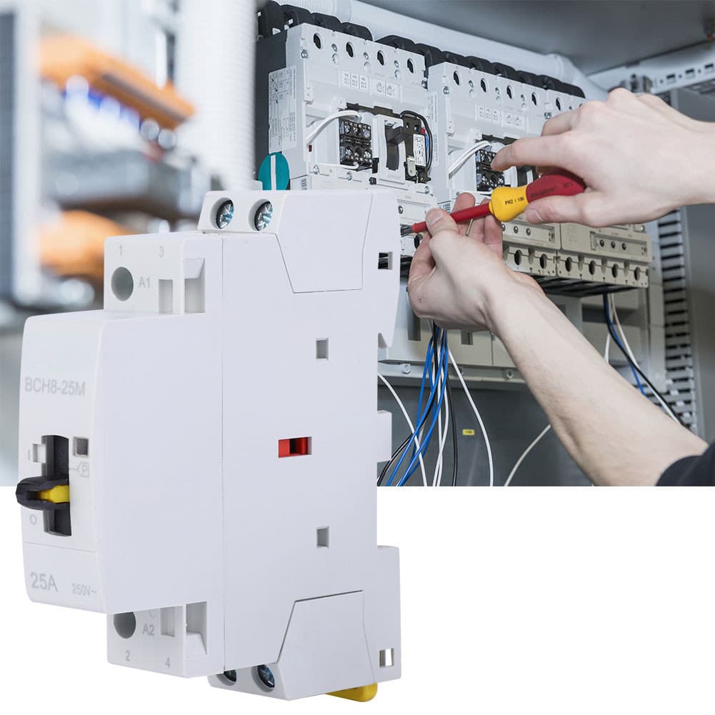 housespace.br-SIP-TW Interruptor Contator AC Doméstico BCH8-25M com Função Manual 2P25A 24V2NO